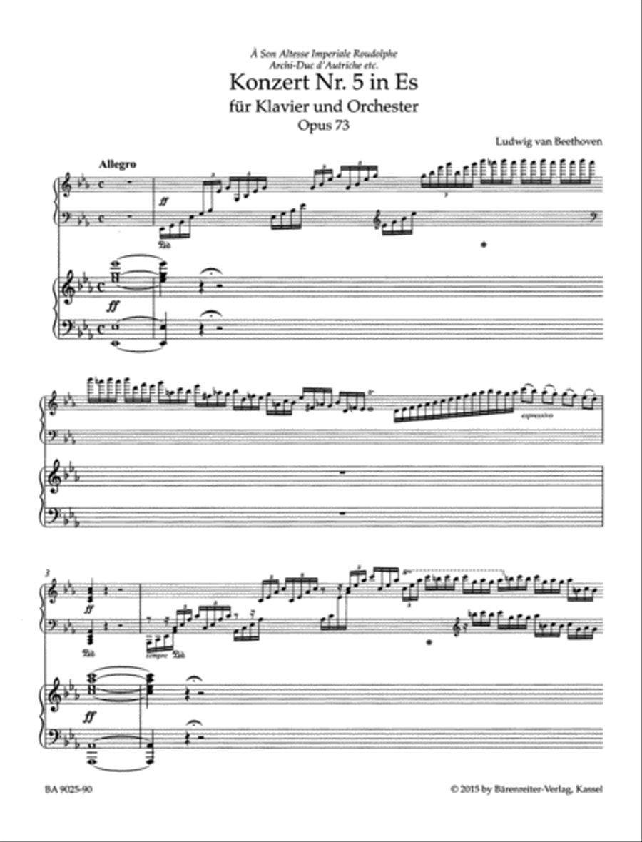 Concerto for Pianoforte and Orchestra Nr. 5 E-flat major op. 73 Piano Solo scores gallery preview page 2