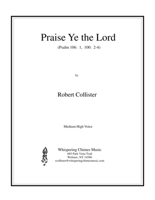 Book cover for Praise Ye the Lord (medium high voice)