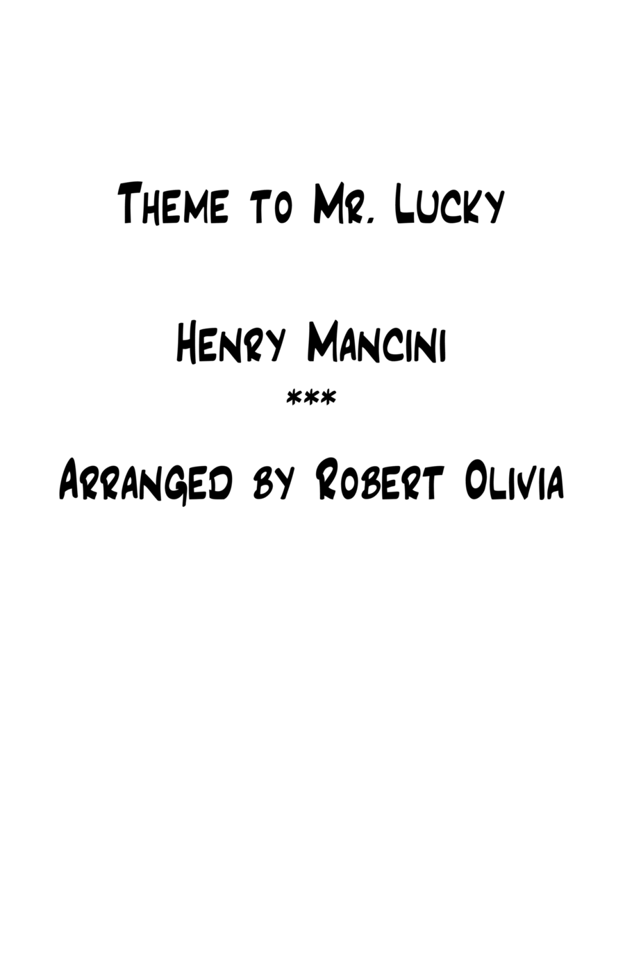 Mr. Lucky Full Orchestra scores gallery preview page 1