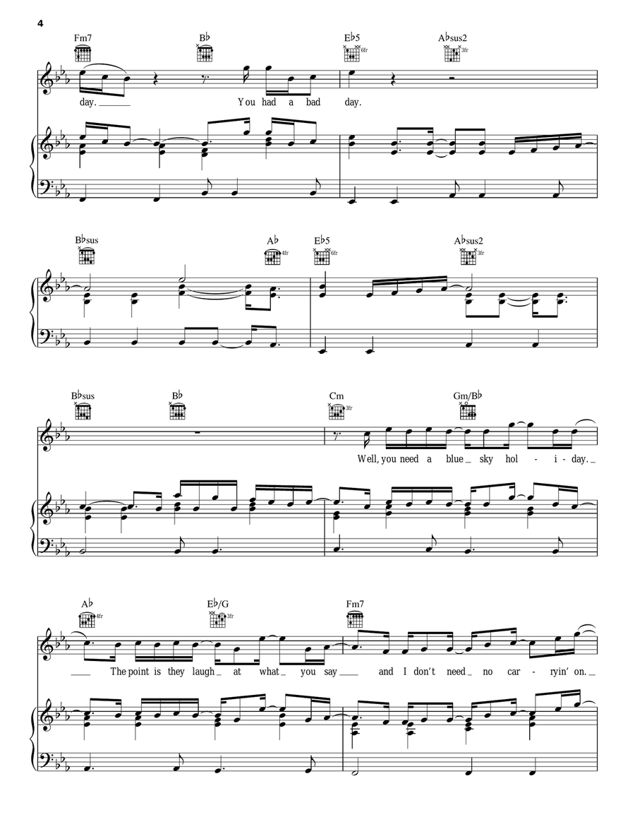 Bad Day Piano, Vocal, Guitar scores gallery preview page 4