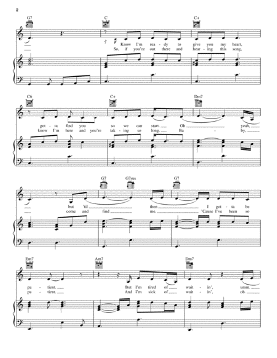 Hopeless Romantic Piano, Vocal, Guitar scores gallery preview page 2