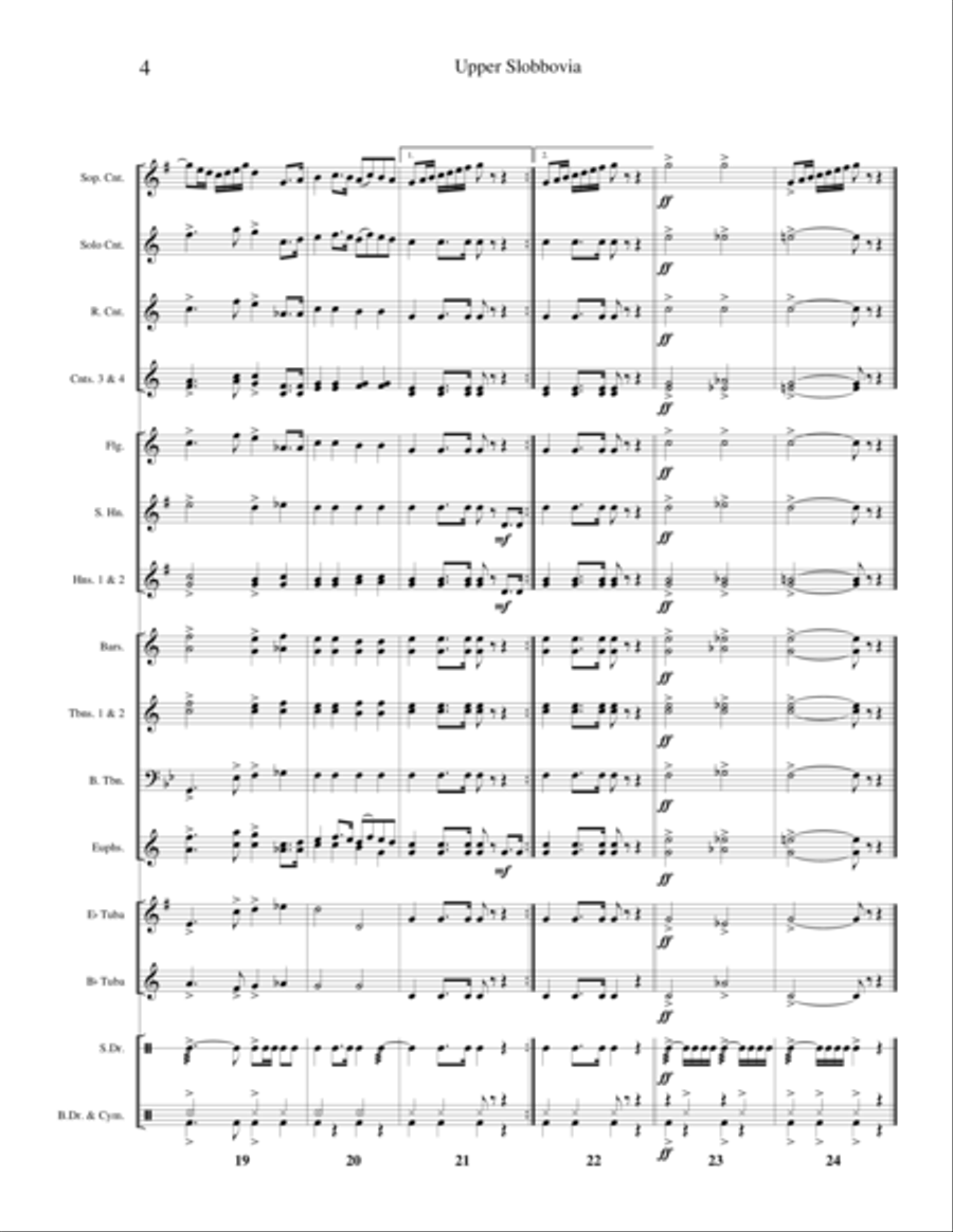 National Anthem of the Democratic People's Republic of Upper Slobbovia Brass Ensemble scores gallery preview page 4