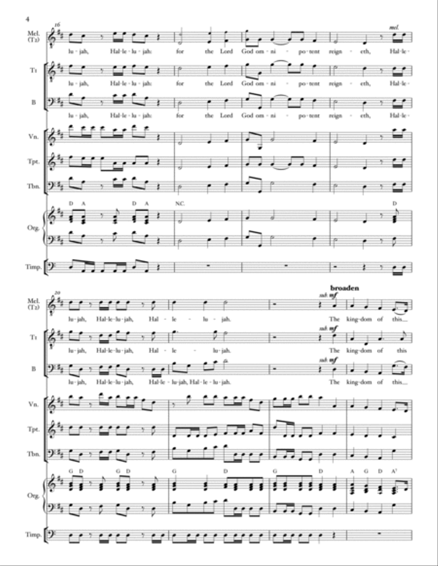 Hallelujah (from “MESSIAH”) for Men’s Chorus (TTB) – FULL SCORE TTB scores gallery preview page 3