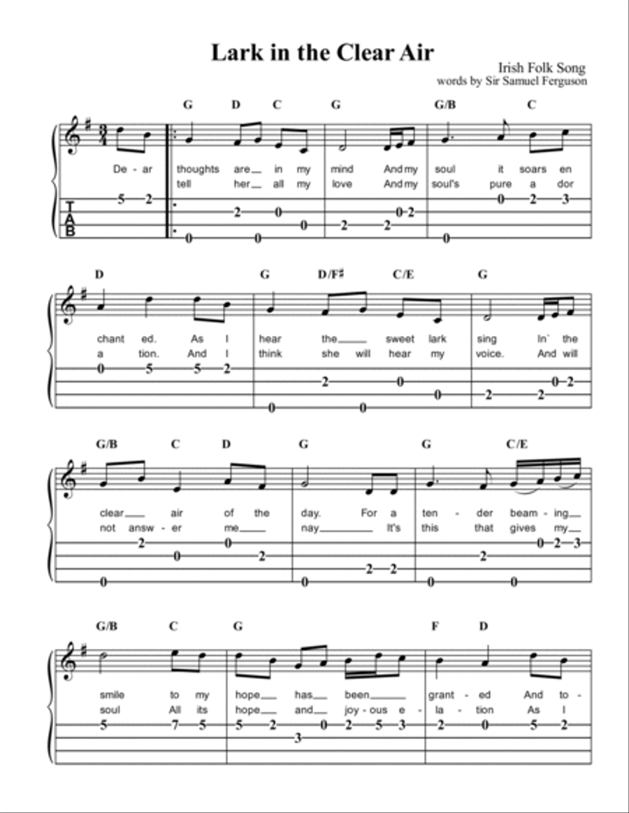 Lark in the Clear Air - Ukulele Arrangement Ukulele scores gallery preview page 2