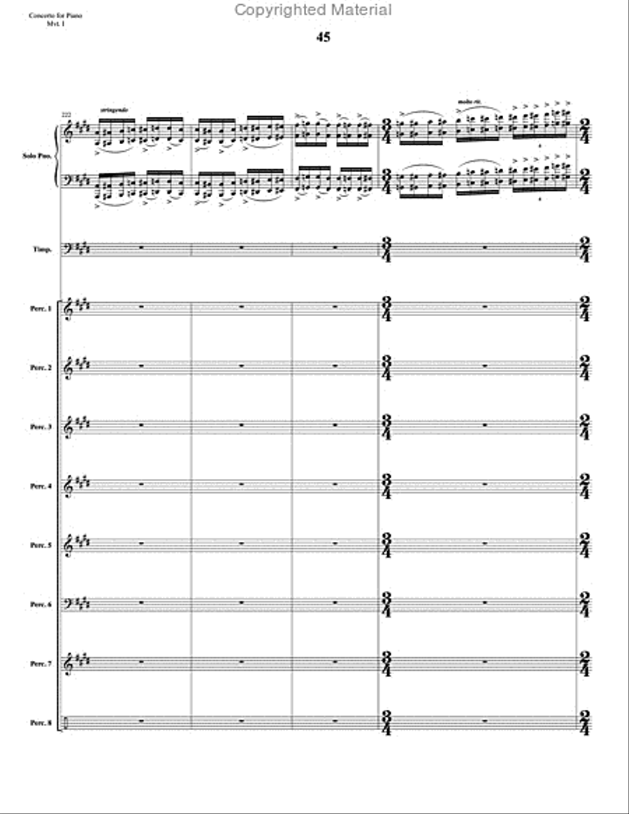 Concerto for Piano and Percussion Orchestra Percussion Ensemble scores gallery preview page 67