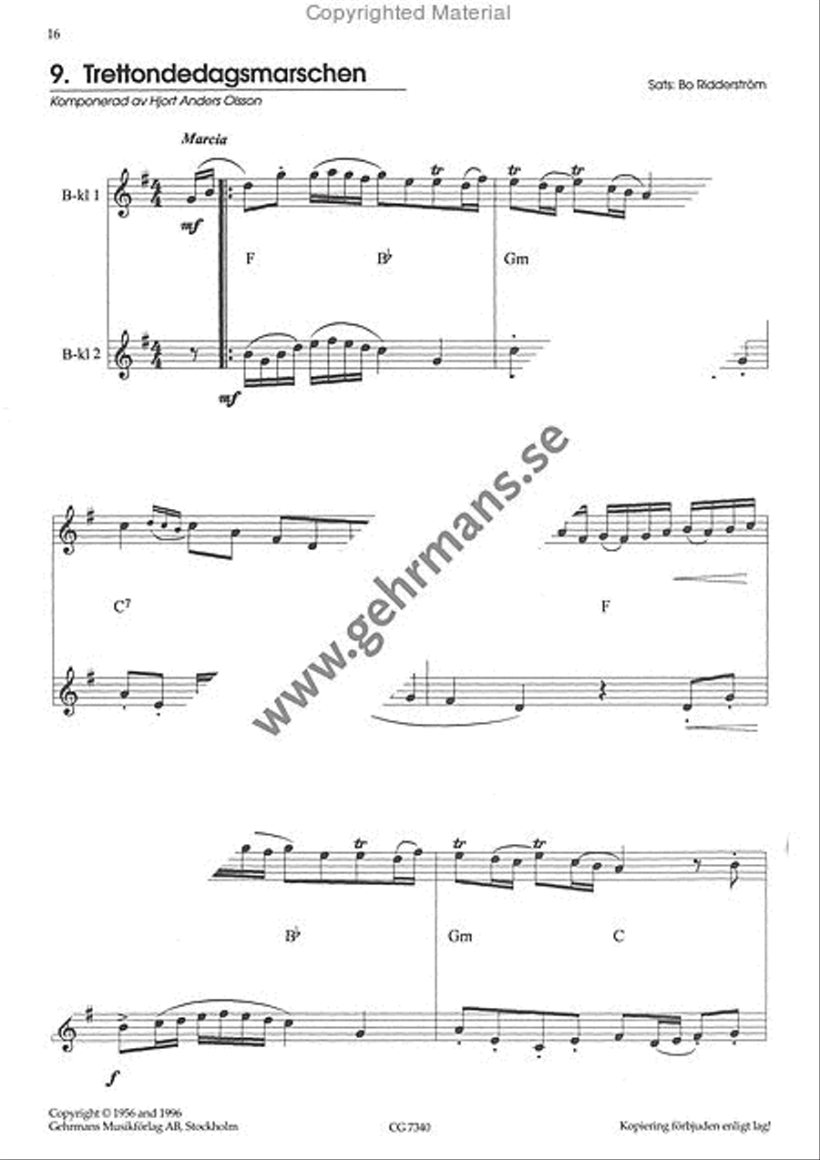 Svenska latar for klarinetter Clarinet Duet scores gallery preview page 10
