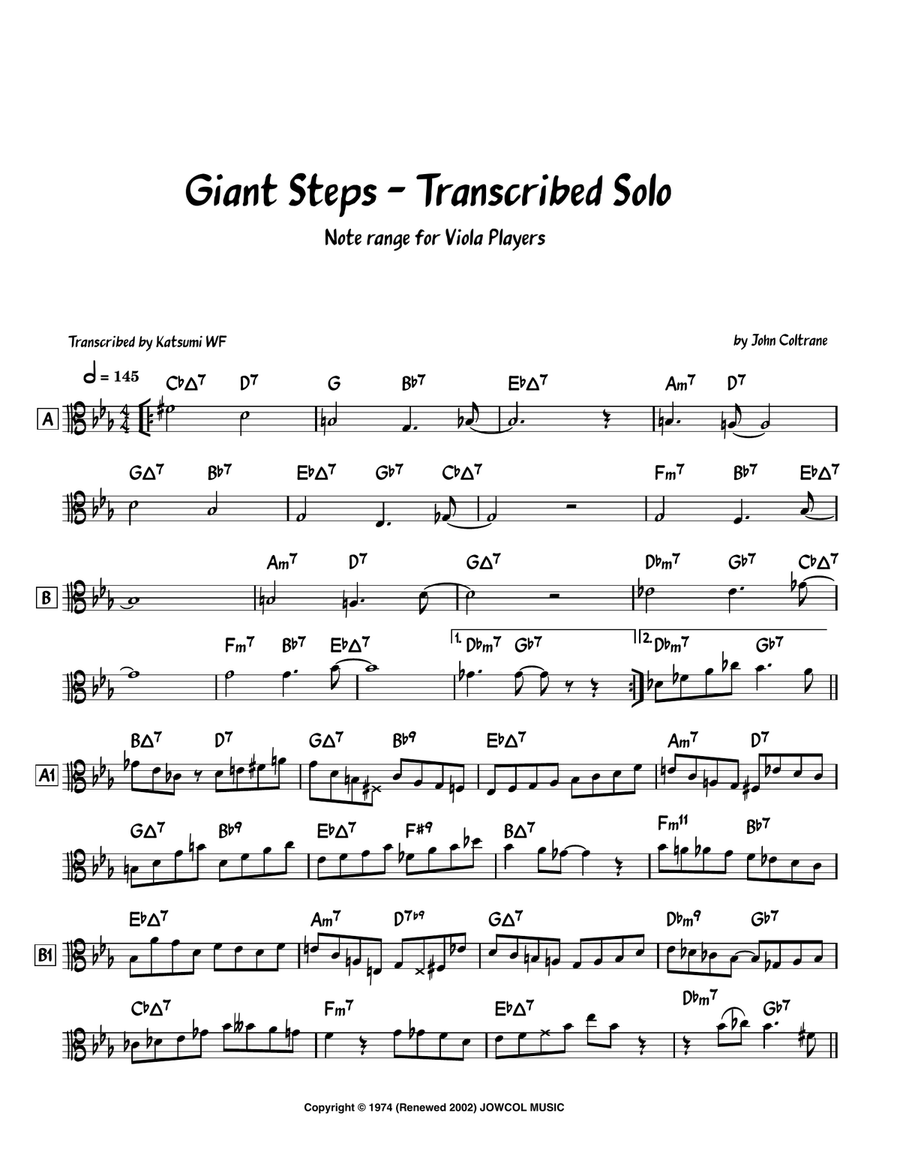 Giant Steps Giant Steps Viola Solo scores gallery preview page 1