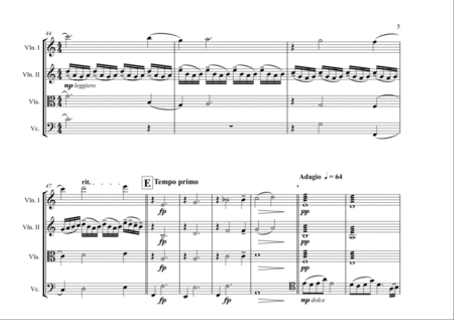 One Summer's Day String Quartet scores gallery preview page 5