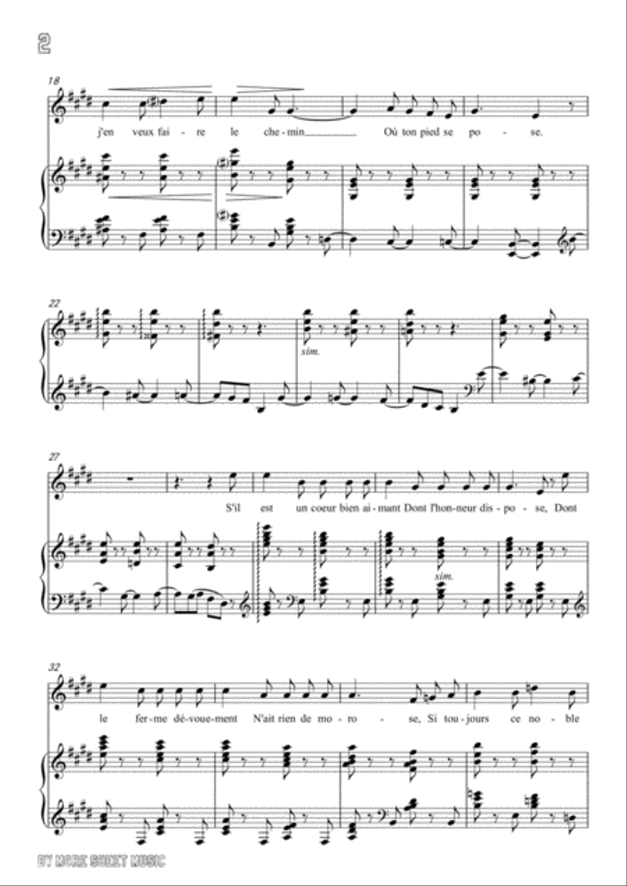 Franck-S'il est un charmant gazon in E Major,for voice and piano Voice Solo scores gallery preview page 4