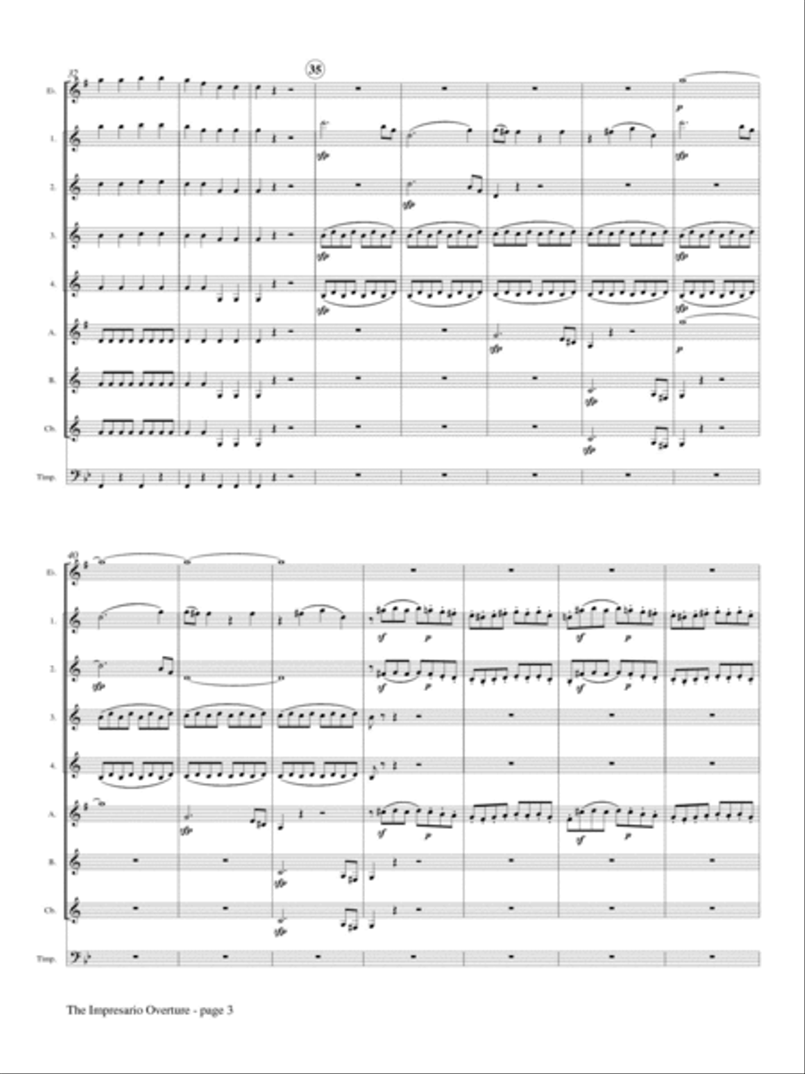 The Impresario Overture for Clarinet Choir Clarinet Choir scores gallery preview page 4