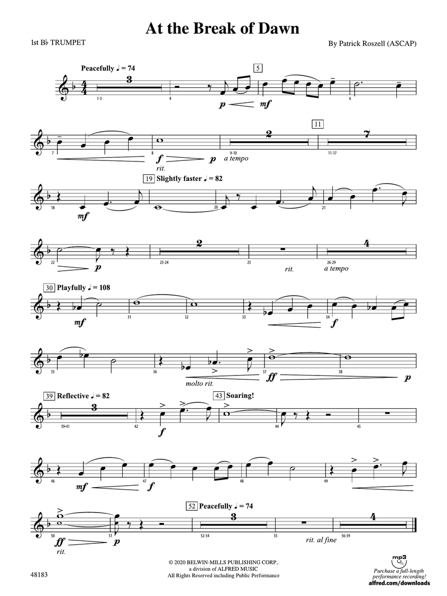 At the Break of Dawn: 1st B-flat Trumpet