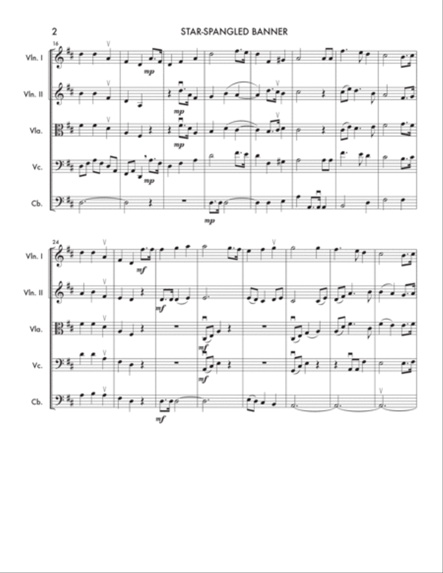 Star-Spangled Banner Star-Spangled Banner String Orchestra scores gallery preview page 2