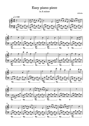 Book cover for Easy piano piece in A minor