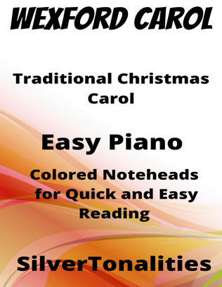 Book cover for The Wexford Carol Easy Piano Sheet Music with Colored Notation