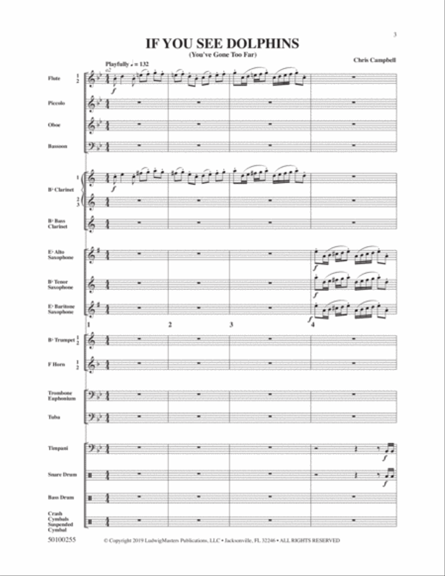 If You See Dolphins (You've Gone Too Far) Concert Band scores gallery preview page 1