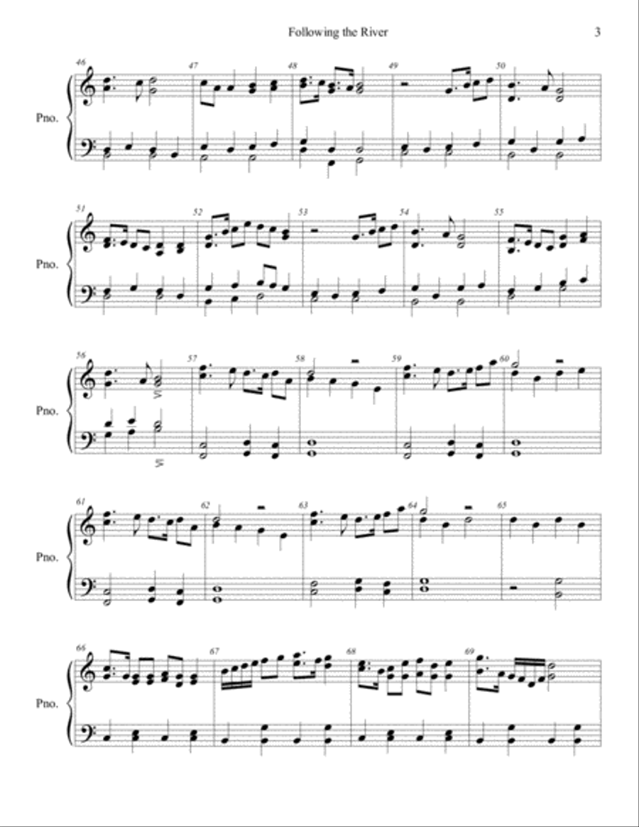 Following the River Piano Solo scores gallery preview page 3