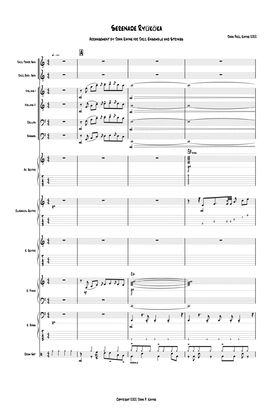 Seranade Ryūkōka in C Maj for jazz ensemble & strings;Jazz font - Score Only