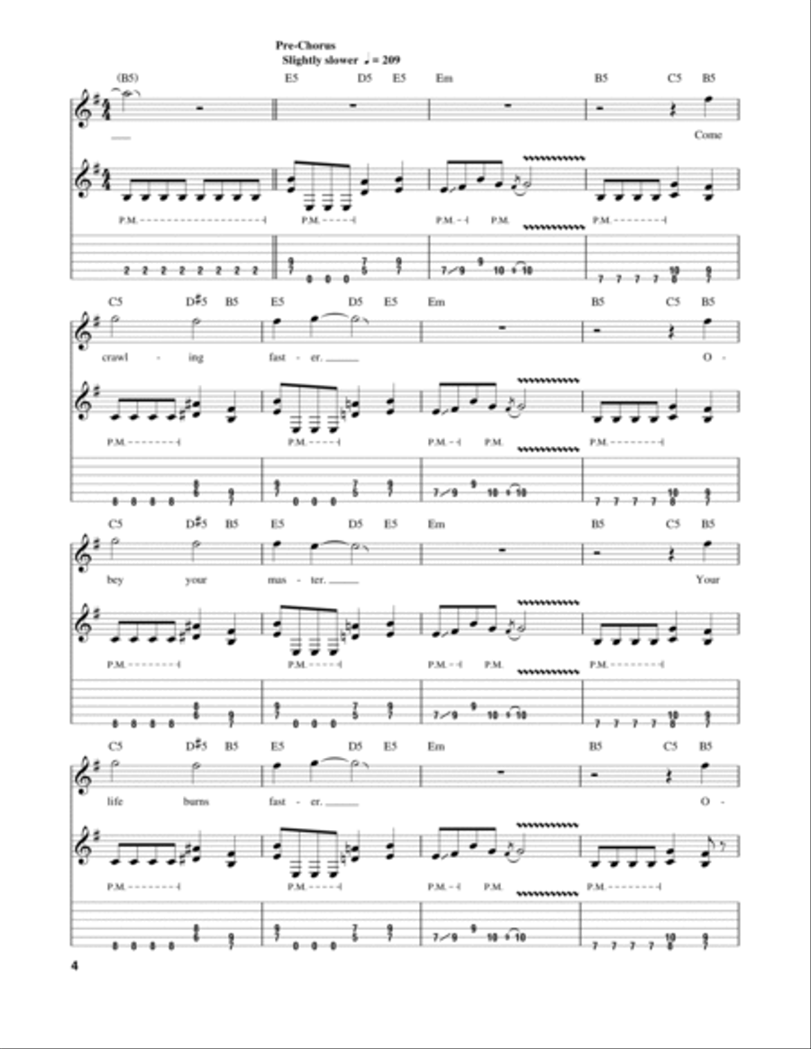 Master Of Puppets Electric Guitar scores gallery preview page 4