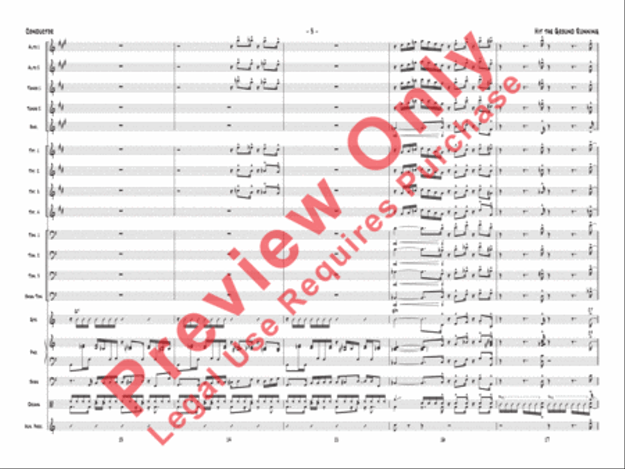 Hit the Ground Running (score only) Jazz Ensemble scores gallery preview page 6
