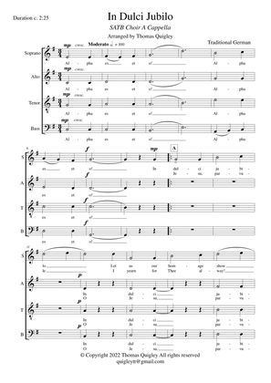 In Dulci Jubilo (SATB Choir A Cappella)