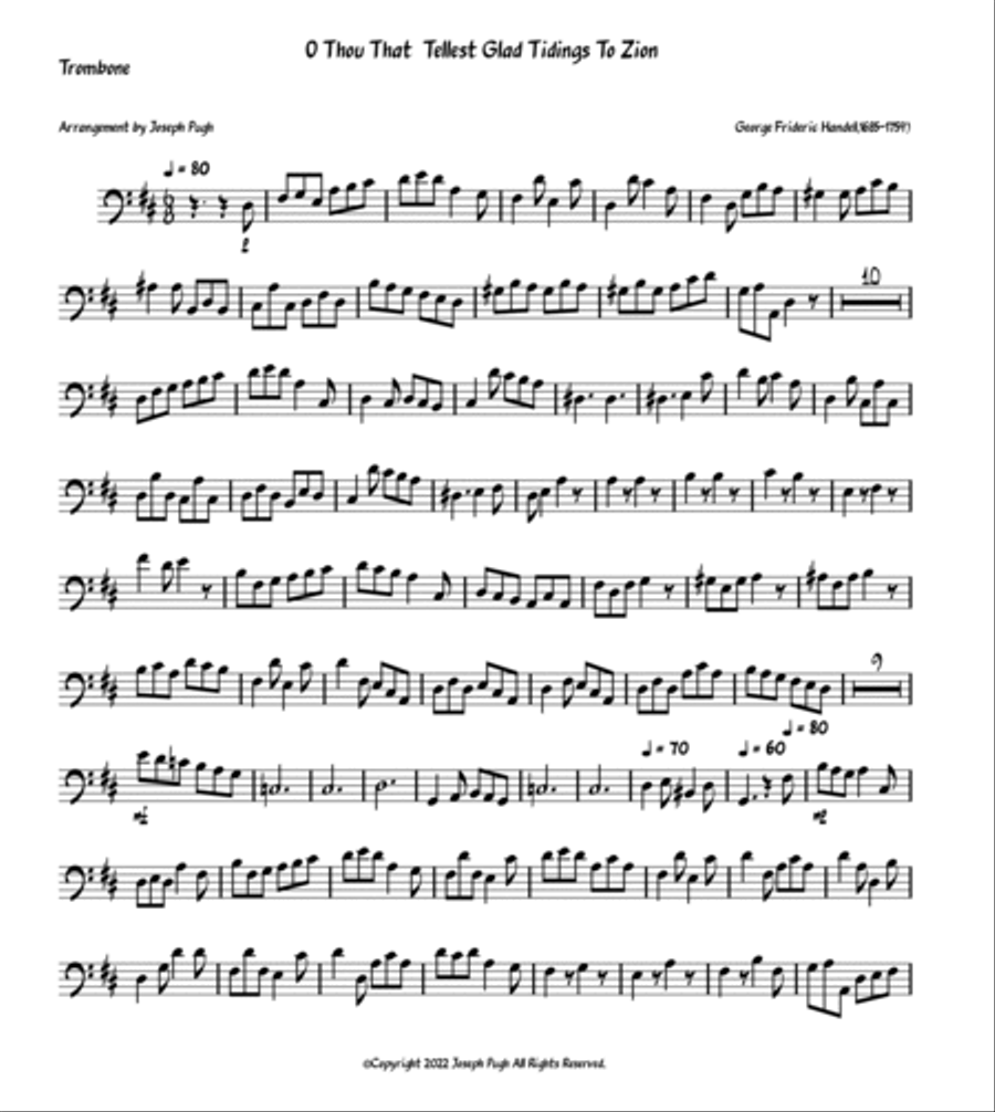 Messiah(O Thou That Tellest Glad Tidings To Zion) Brass Quintet Brass Quintet scores gallery preview page 5