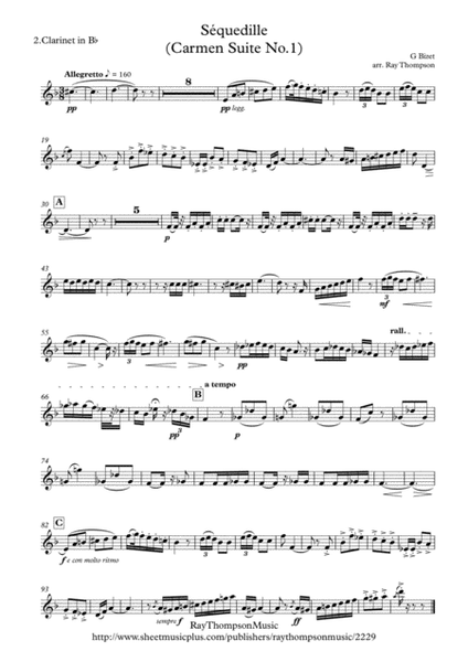 Bizet: Séquedille (Seguidilla) (Carmen Suite No.1) - clarinet quintet image number null
