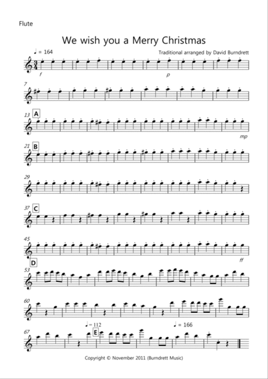 We wish you a Merry Christmas for Wind Quartet Woodwind Quartet scores gallery preview page 4