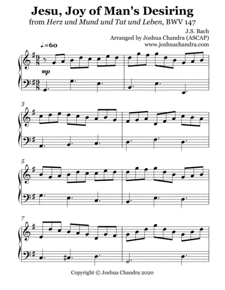 Jesu, Joy of Man's Desiring (Easy Piano) image number null