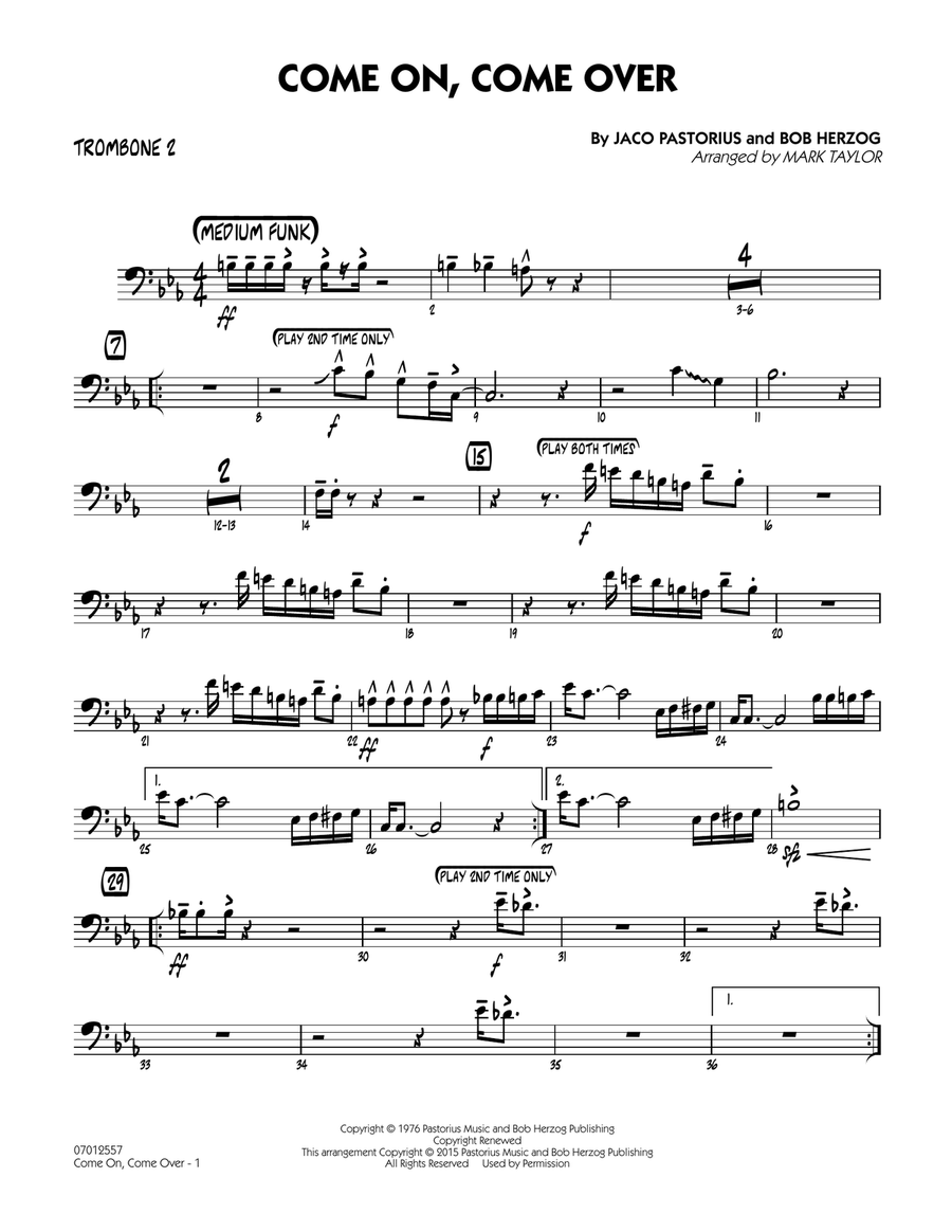 Come On, Come Over - Trombone 2