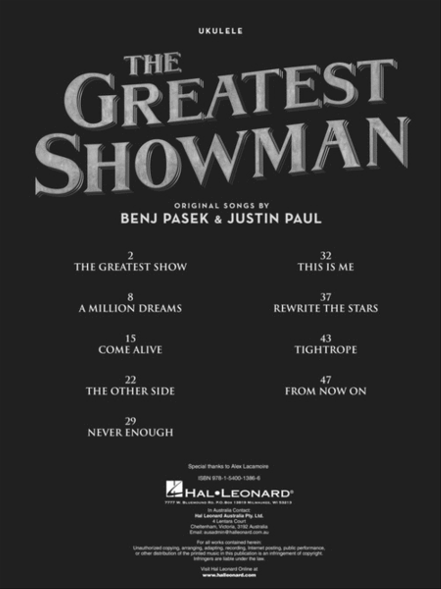 The Greatest Showman Ukulele scores gallery preview page 2