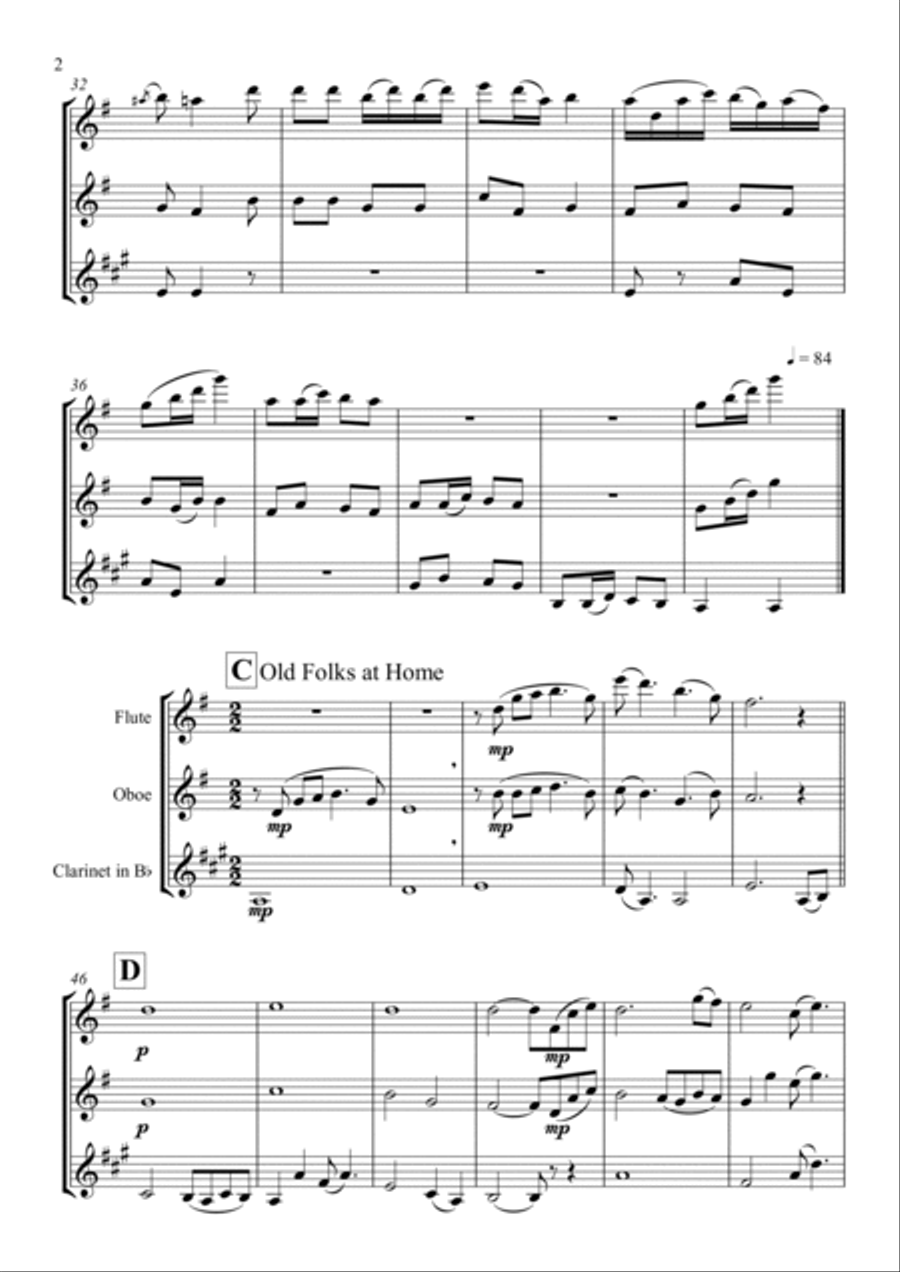 Stephen Foster Medley Stephen Foster Medley Woodwind Trio scores gallery preview page 3