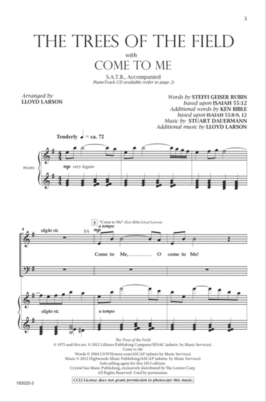 The Trees of the Field 4-Part scores gallery preview page 2