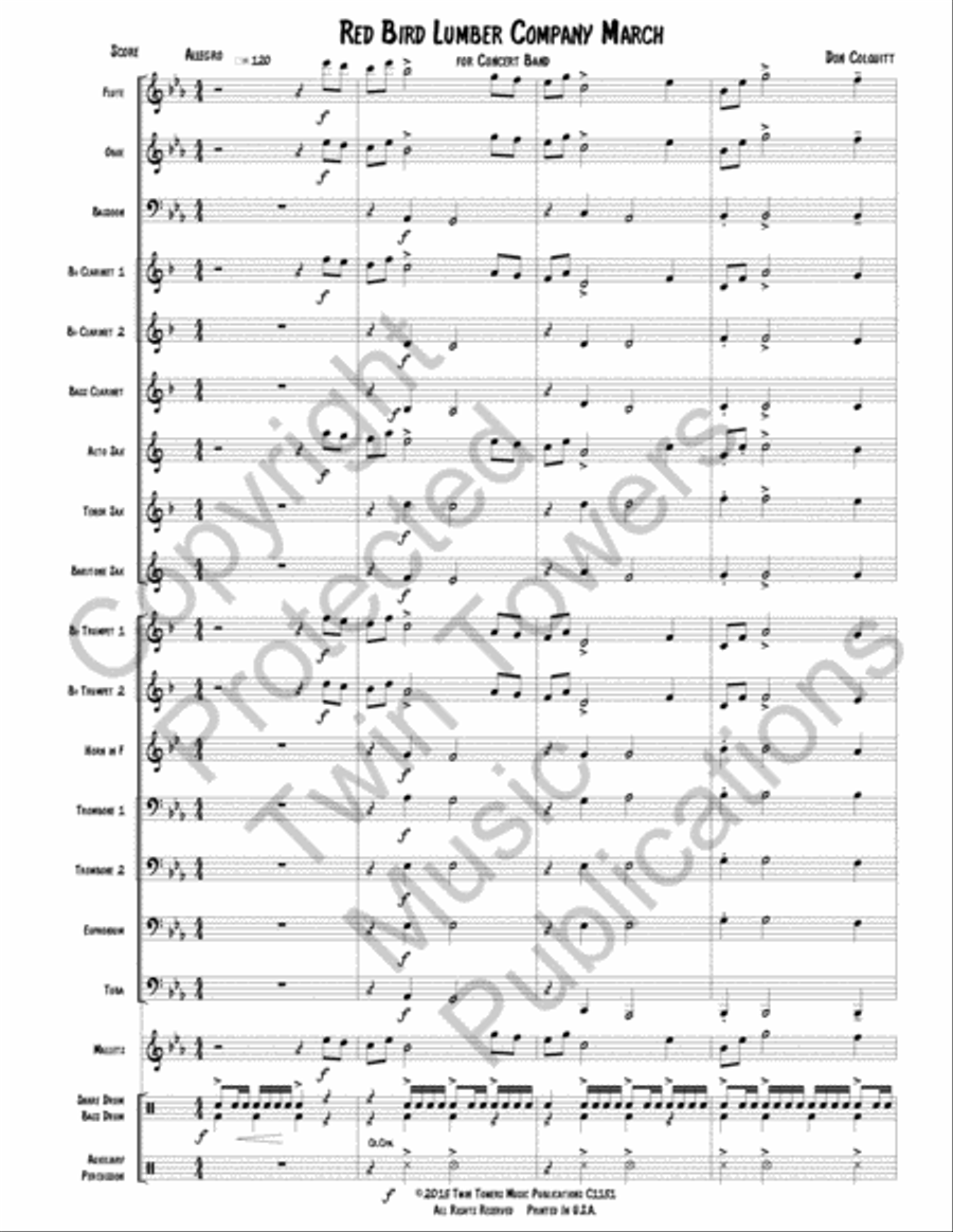 The Red Bird Lumber Company March Concert Band scores gallery preview page 3