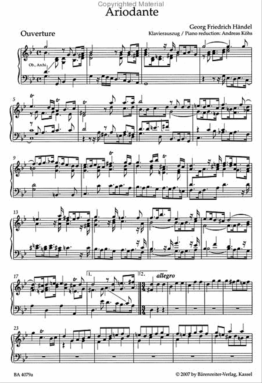 Ariodante HWV 33 Choir scores gallery preview page 2