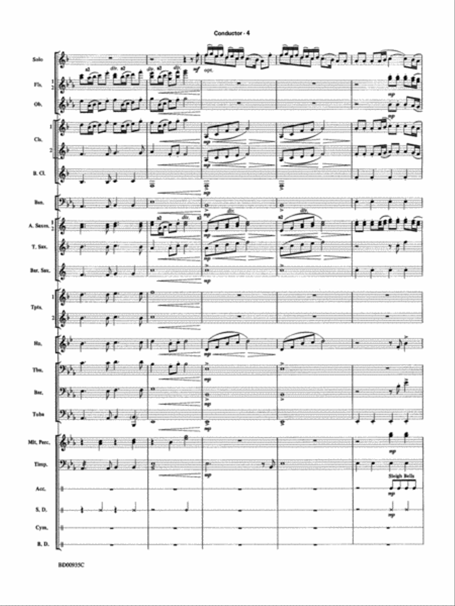 Christmas Concerto (Solo Trumpet, Clarinet, Flute, or Alto Saxophone and Band): Score Concert Band scores gallery preview page 6