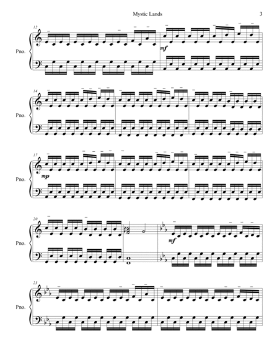 Mystic Lands Piano Solo scores gallery preview page 3