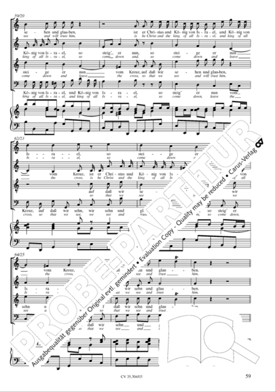 St. Mark Passion (Markus-Passion) 4-Part scores gallery preview page 60