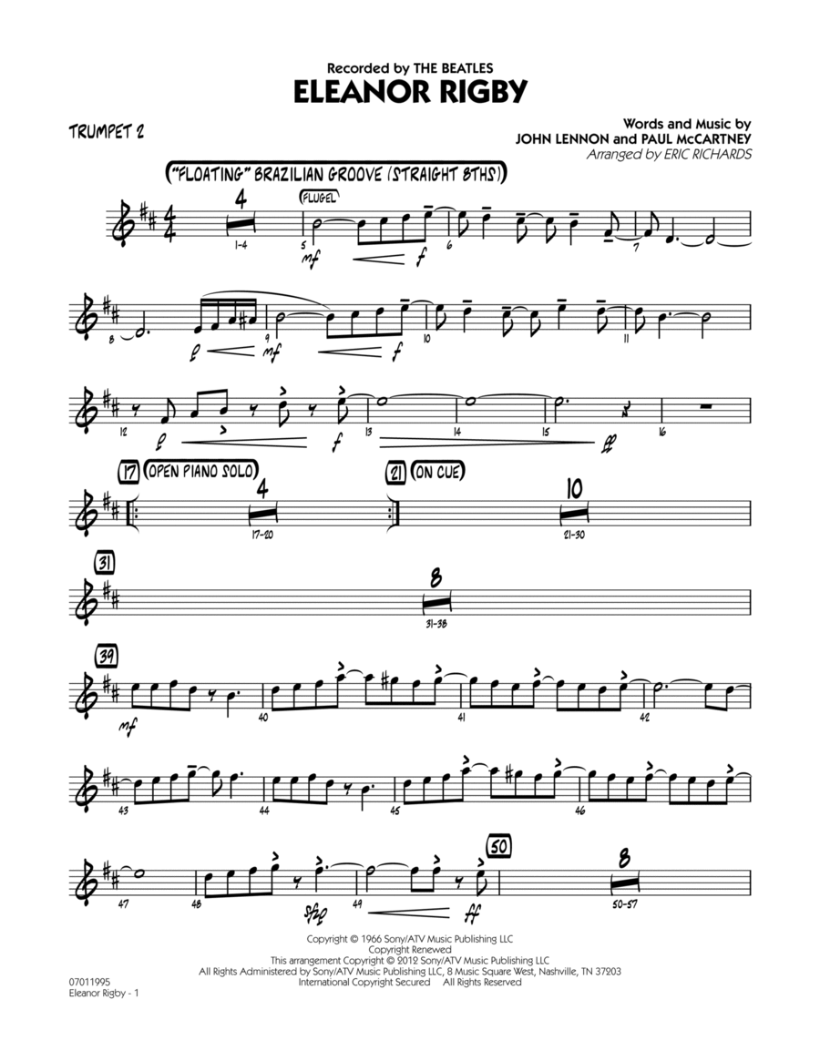 Eleanor Rigby - Trumpet 2 Jazz Ensemble scores gallery preview page 1