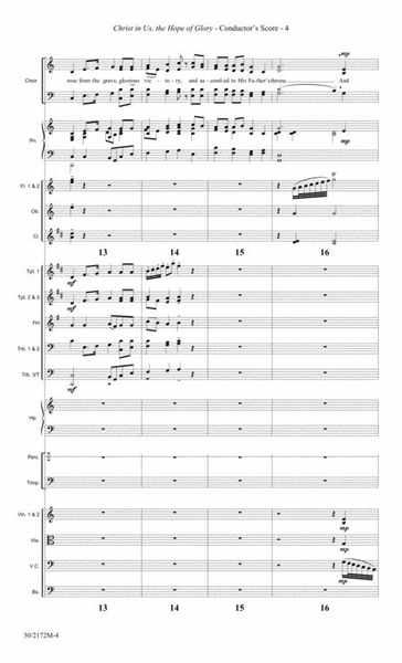 Christ in Us, the Hope of Glory - Orchestral Score/Parts