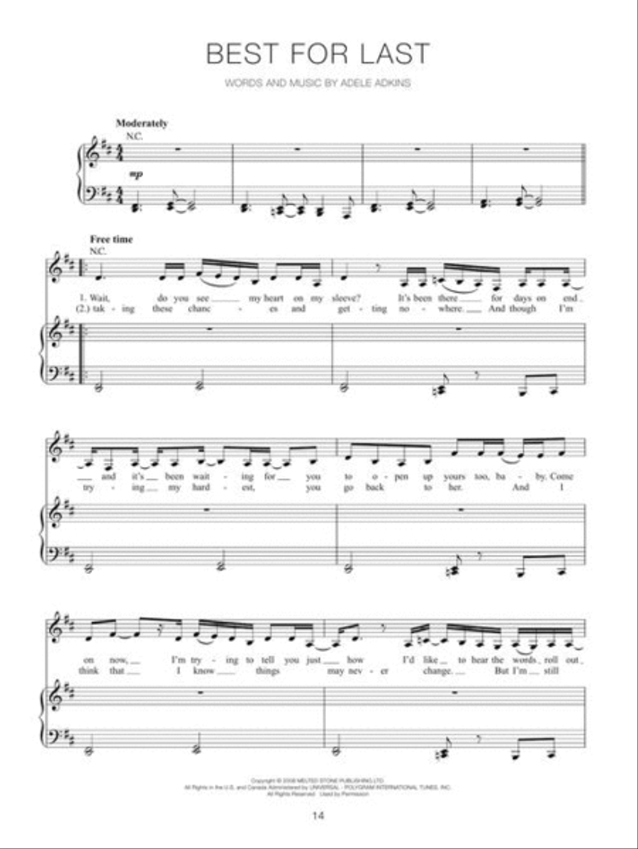 Adele – The Complete Collection Piano, Vocal, Guitar scores gallery preview page 7