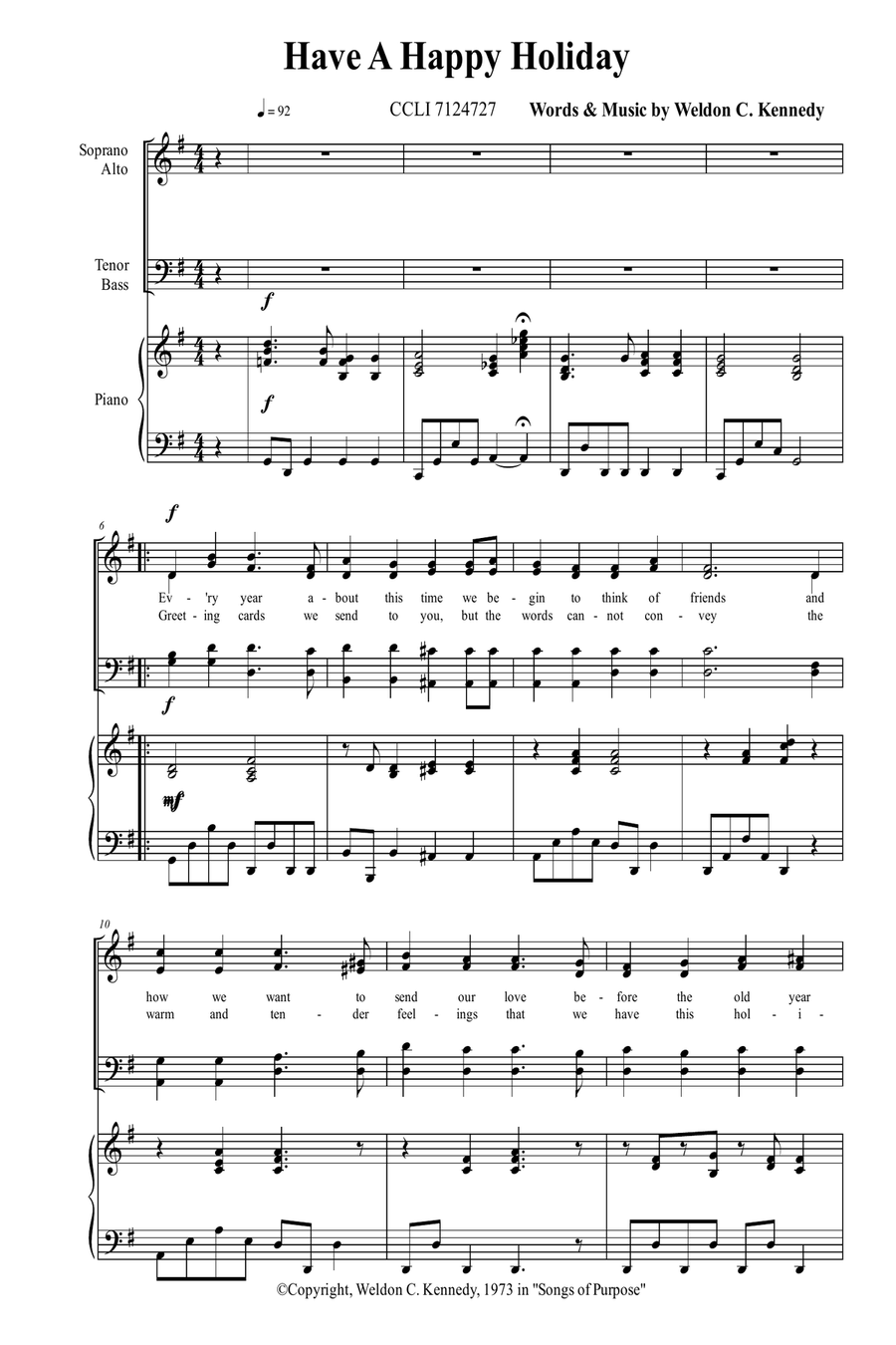 Have A Happy Holiday Piano Solo scores gallery preview page 1