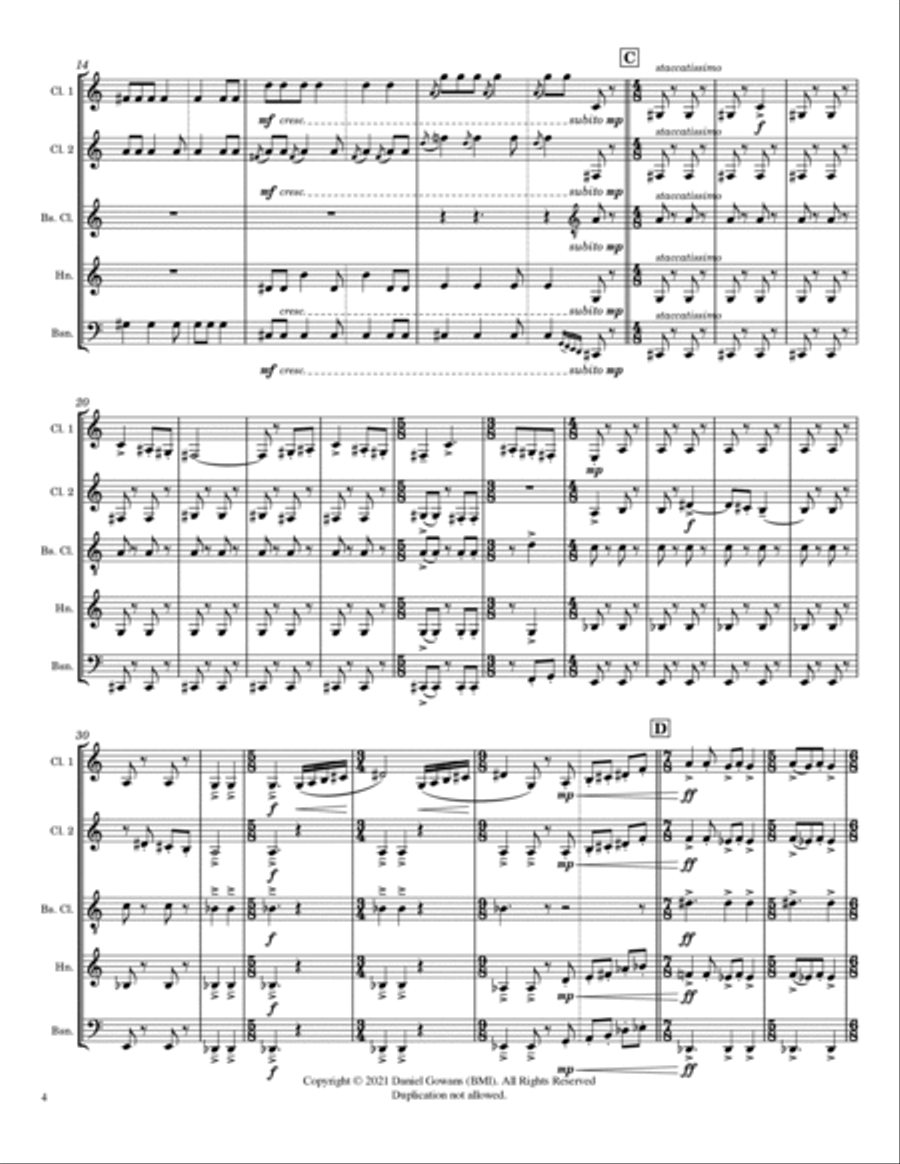 Covid Suite - for Five Wind Instruments Small Ensemble scores gallery preview page 5