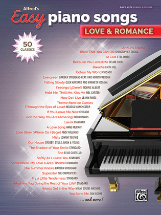 Book cover for Alfred's Easy Piano Songs -- Love & Romance