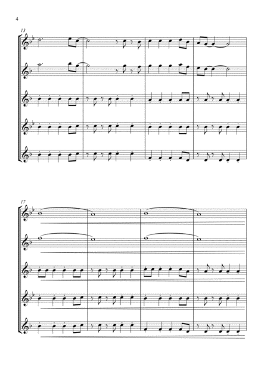Viva La Vida Saxophone Quartet scores gallery preview page 4