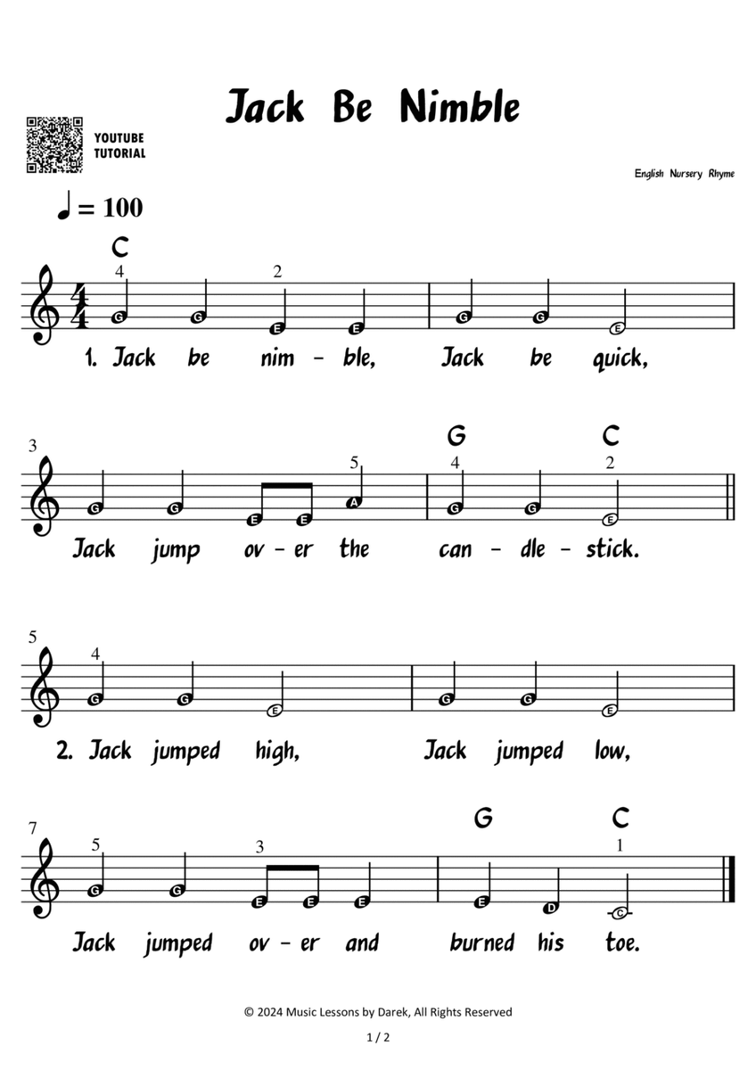 Jack Be Nimble – English Nursery Rhyme [VERY EASY] image number null