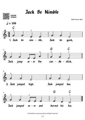 Jack Be Nimble – English Nursery Rhyme [VERY EASY]