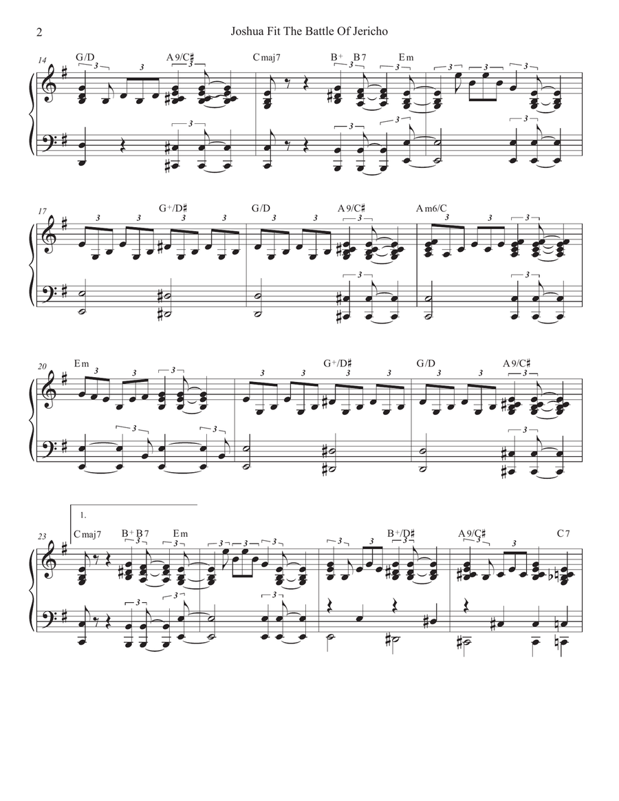 Joshua Fit The Battle of Jericho (Duet for Flute and Bb-Clarinet) by Mahalia Jackson Woodwind Duet - Digital Sheet Music page 6