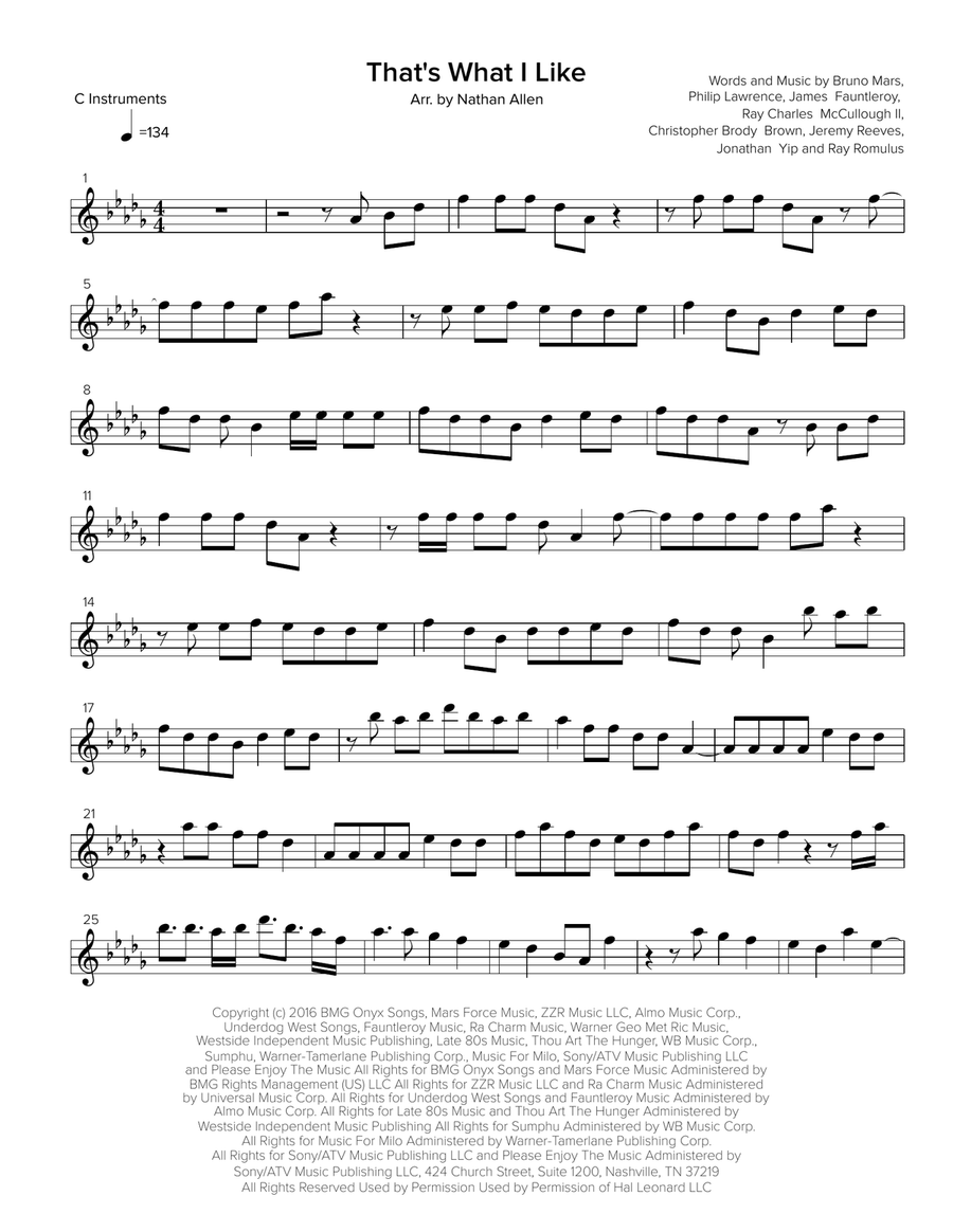 That's What I Like Flute scores gallery preview page 1