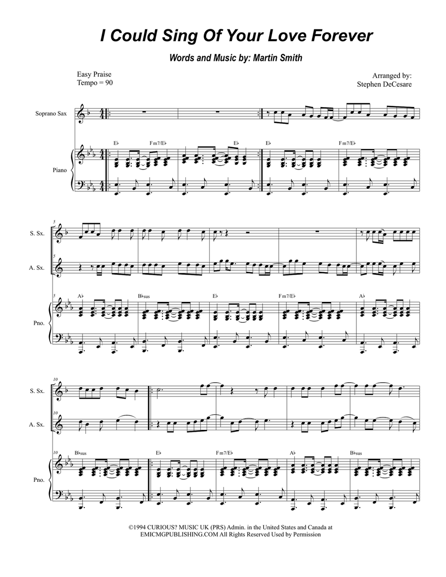 I Could Sing Of Your Love Forever Woodwind Duet scores gallery preview page 1