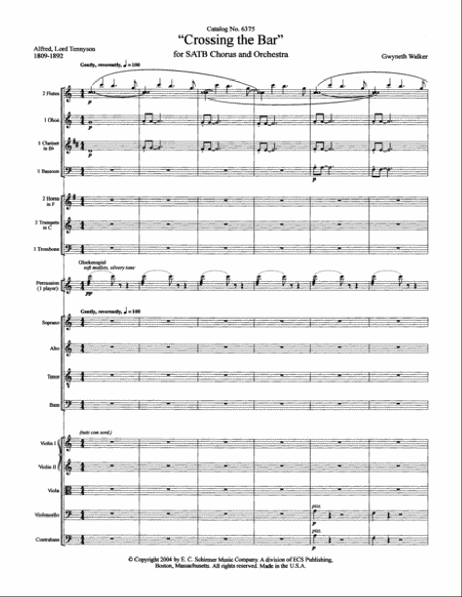 Crossing the Bar from Love Was My Lord and King! (Downloadable SATB Chamber Orchestra Score) 4-Part scores gallery preview page 2